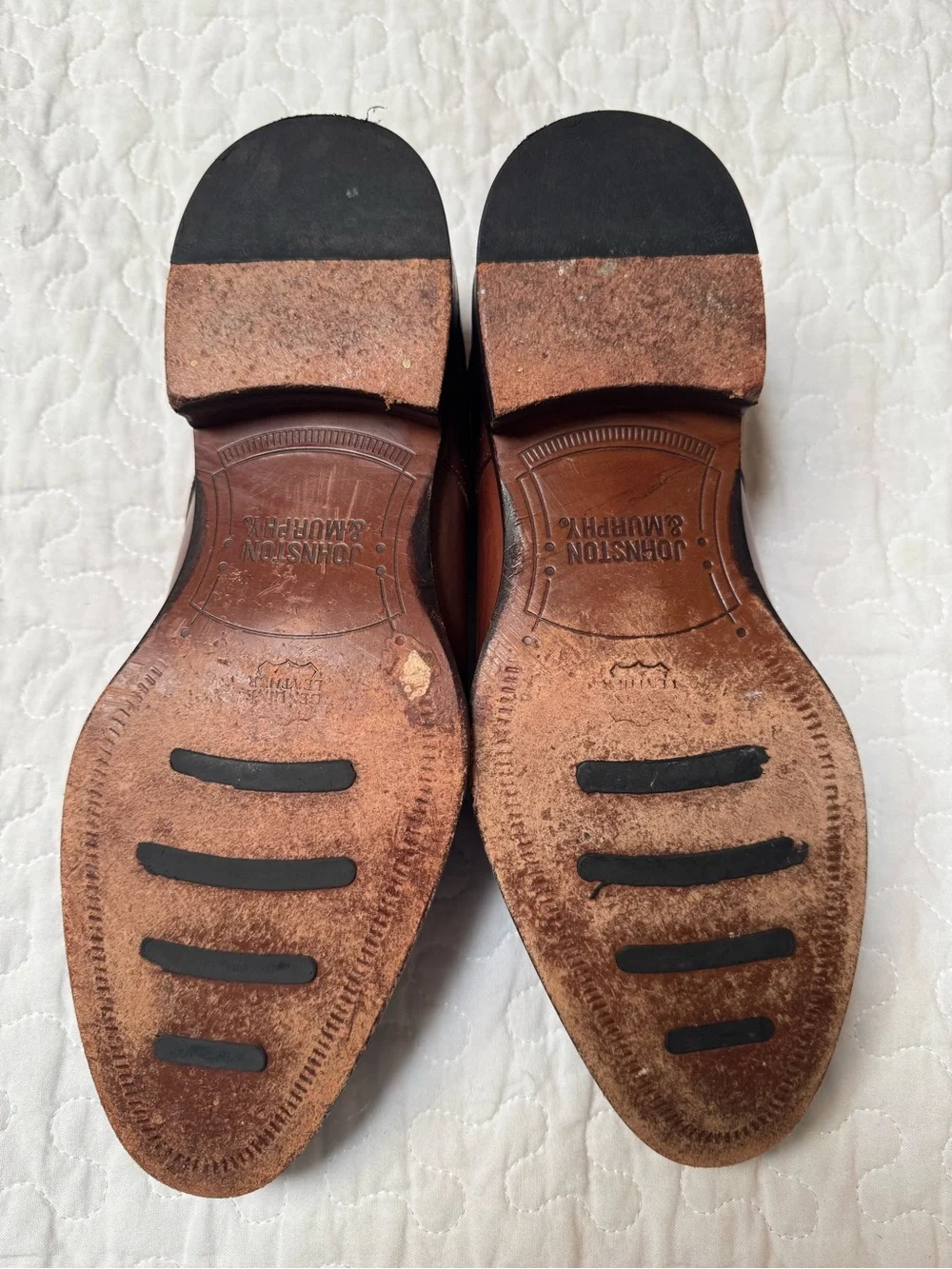 Johnston & Murphy Men’s Cognac Brown Leather Oxford Dress Shoes